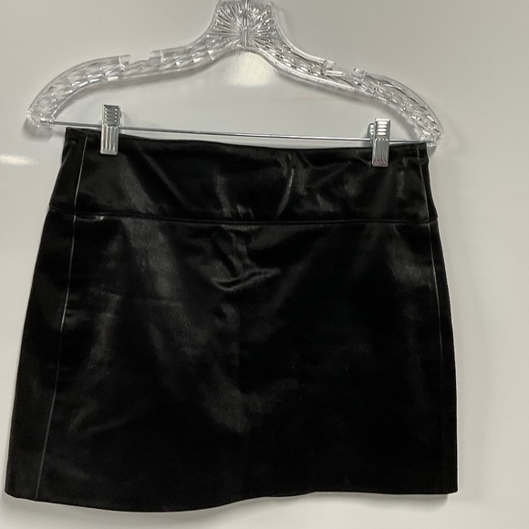 Enzo Costa Black Leather Mini Skirt - Picture 1 of 4